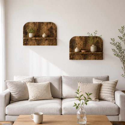 Wall Shelf 2 pcs 60 x 13.5 x 37.5 cm Engineered Wood Smoked oak