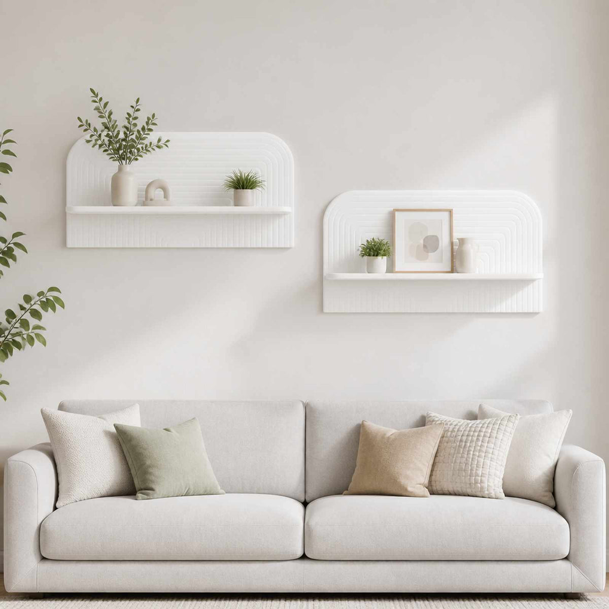 Wall Shelf 2 pcs 80.5 x 13.5 x 37.5 cm White
