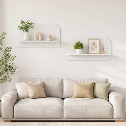 Wall Shelf 2 pcs 80.5 x 13.5 x 37.5 cm High gloss white