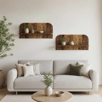 Wall Shelf 2 pcs 80.5 x 13.5 x 37.5 cm Old wood