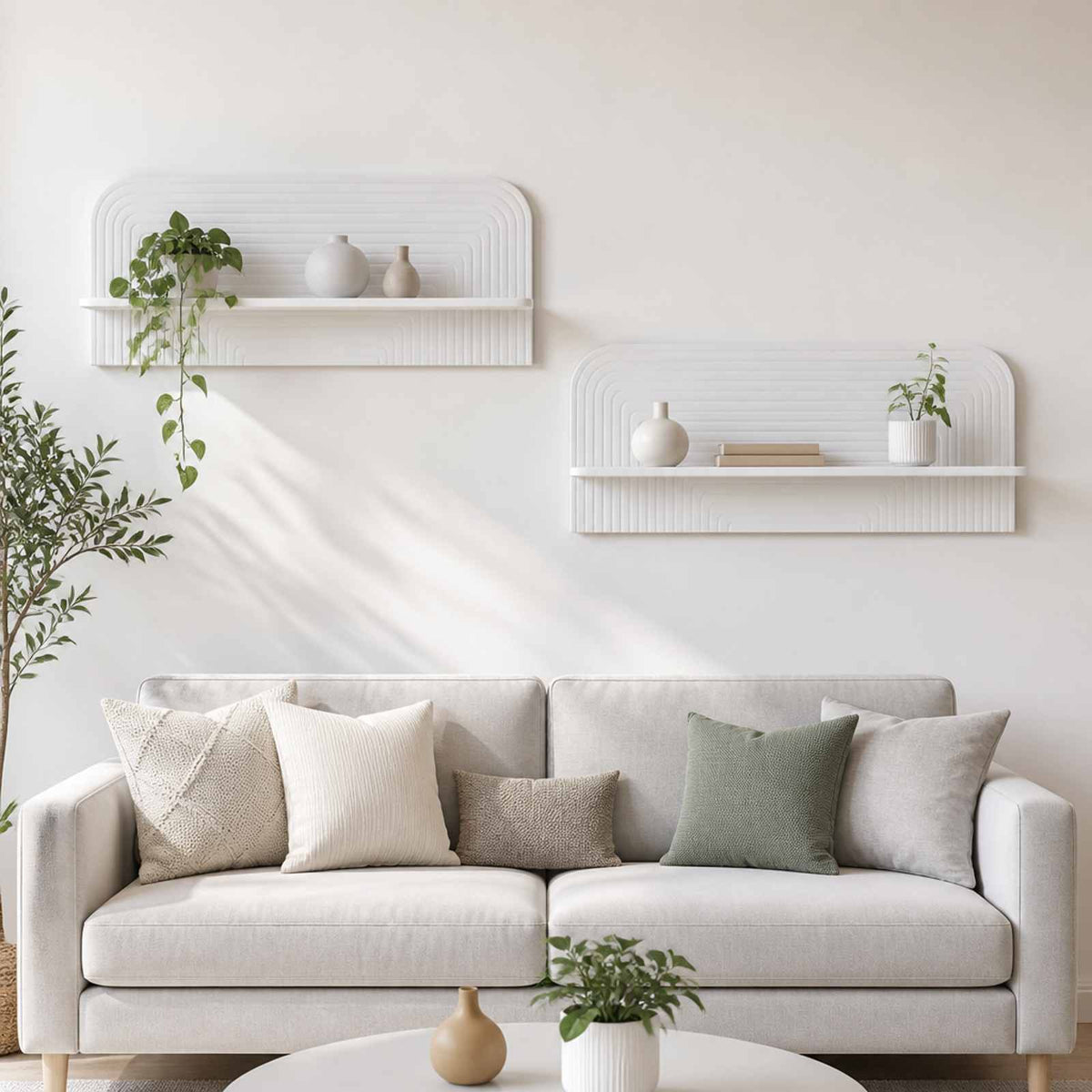 Wall Shelf 2 pcs 102 x 13.5 x 37.5 cm White