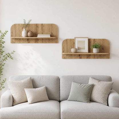 Wall Shelf 2 pcs 102 x 13.5 x 37.5 cm Artisan oak