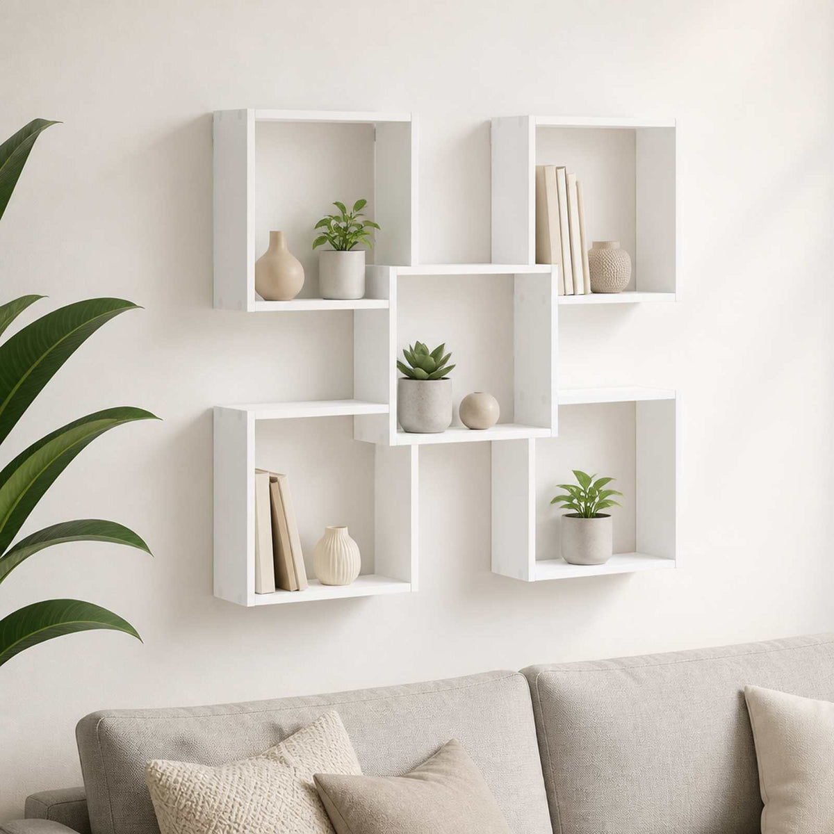 Wall Shelf 99.5 x 17 x 91 cm Engineered Wood White