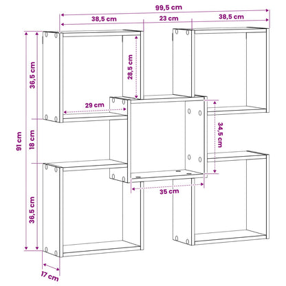 Wall Shelf 99.5 x 17 x 91 cm Engineered Wood White