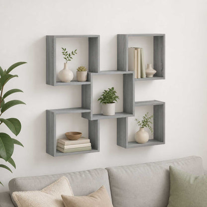 Wall Shelf 99.5 x 17 x 91 cm Engineered Wood Grey sonoma