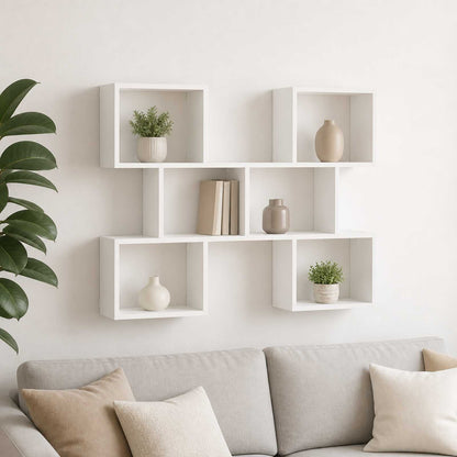 Wall Shelf 103 x 17 x 80 cm Engineered Wood White