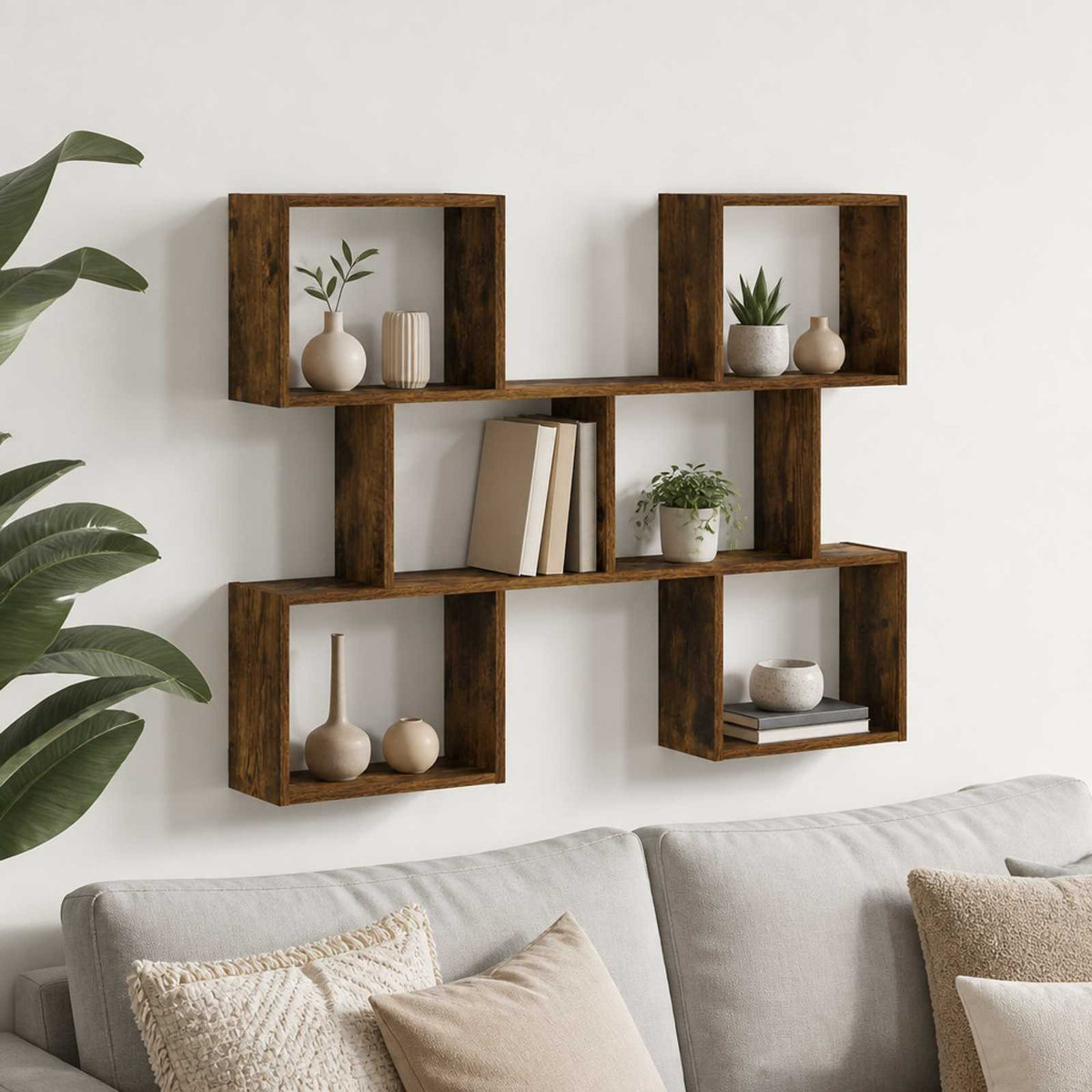 Wall Shelf 103 x 17 x 80 cm Engineered Wood Smoked oak