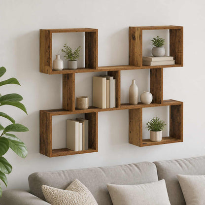 Wall Shelf 103 x 17 x 80 cm Engineered Wood Old wood