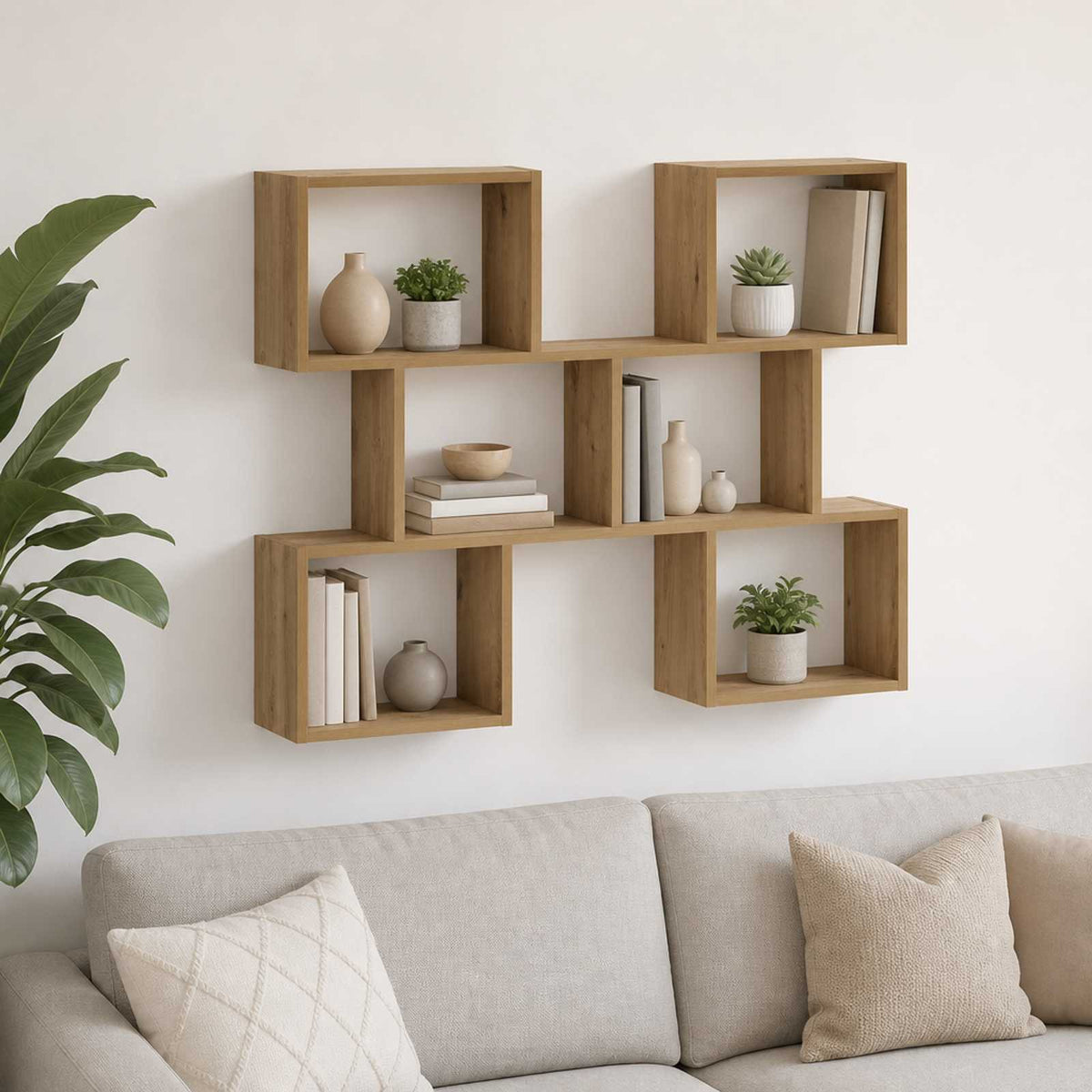 Wall Shelf 103 x 17 x 80 cm Engineered Wood Artisan oak