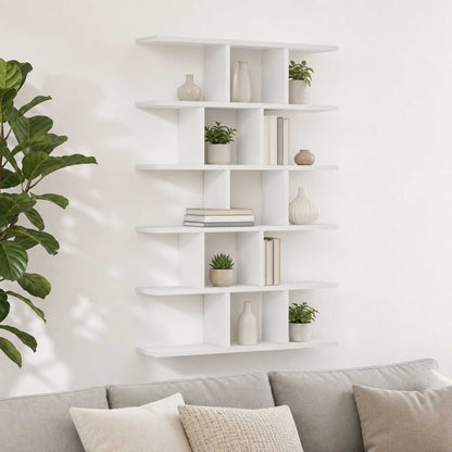 Wall Shelf 70 x 17 x 101 cm Engineered Wood White