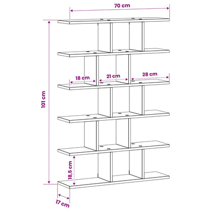 Wall Shelf 70 x 17 x 101 cm Engineered Wood White