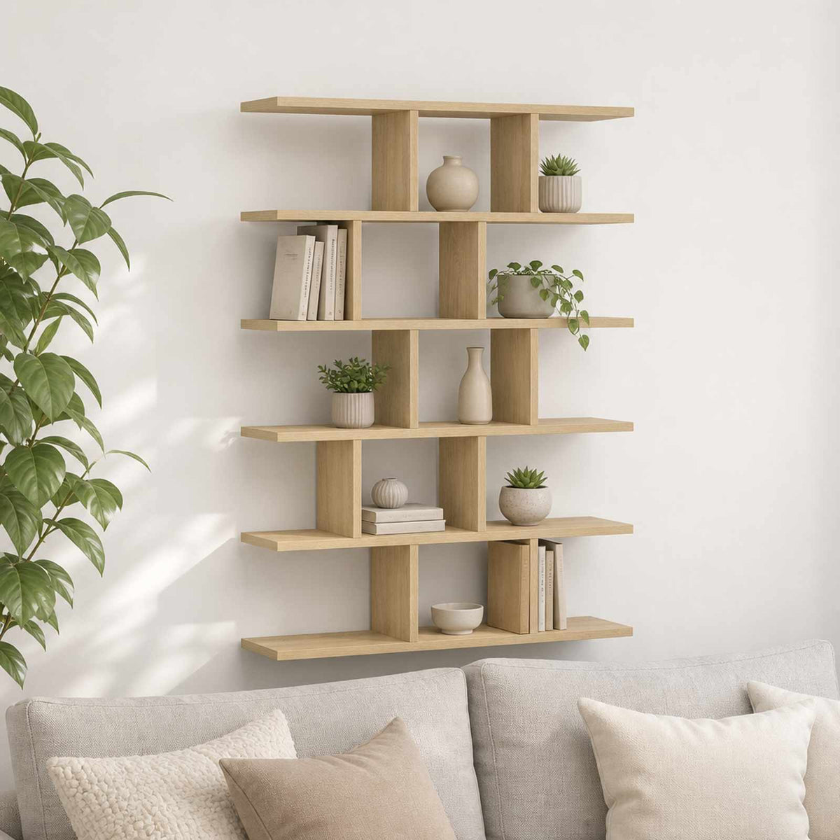Wall Shelf 70 x 17 x 101 cm Engineered Wood Sonoma oak