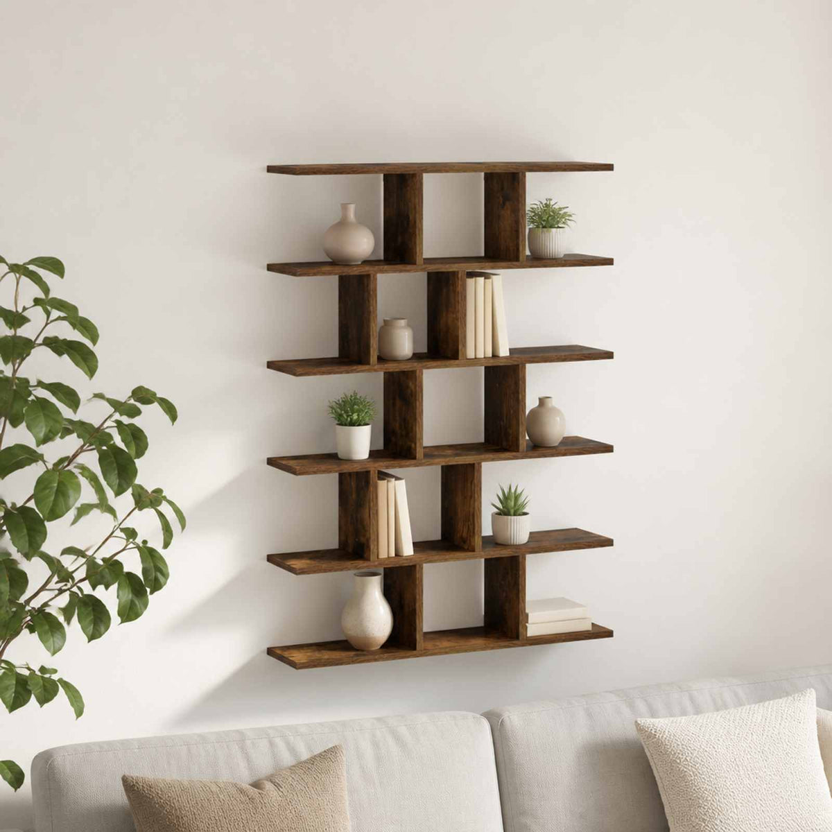 Wall Shelf 70 x 17 x 101 cm Engineered Wood Smoked oak