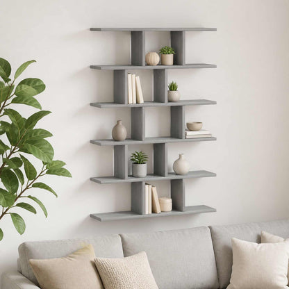 Wall Shelf 70 x 17 x 101 cm Engineered Wood Grey sonoma