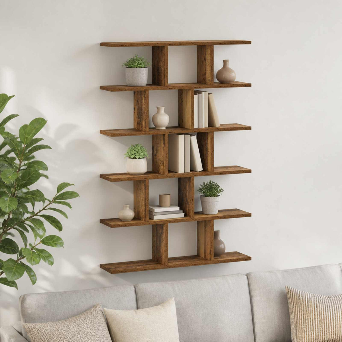 Wall Shelf 70 x 17 x 101 cm Engineered Wood Old wood