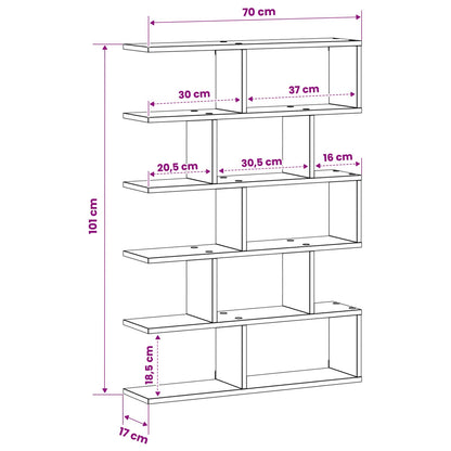Wall Shelf 70 x 17 x 101 cm Engineered Wood White