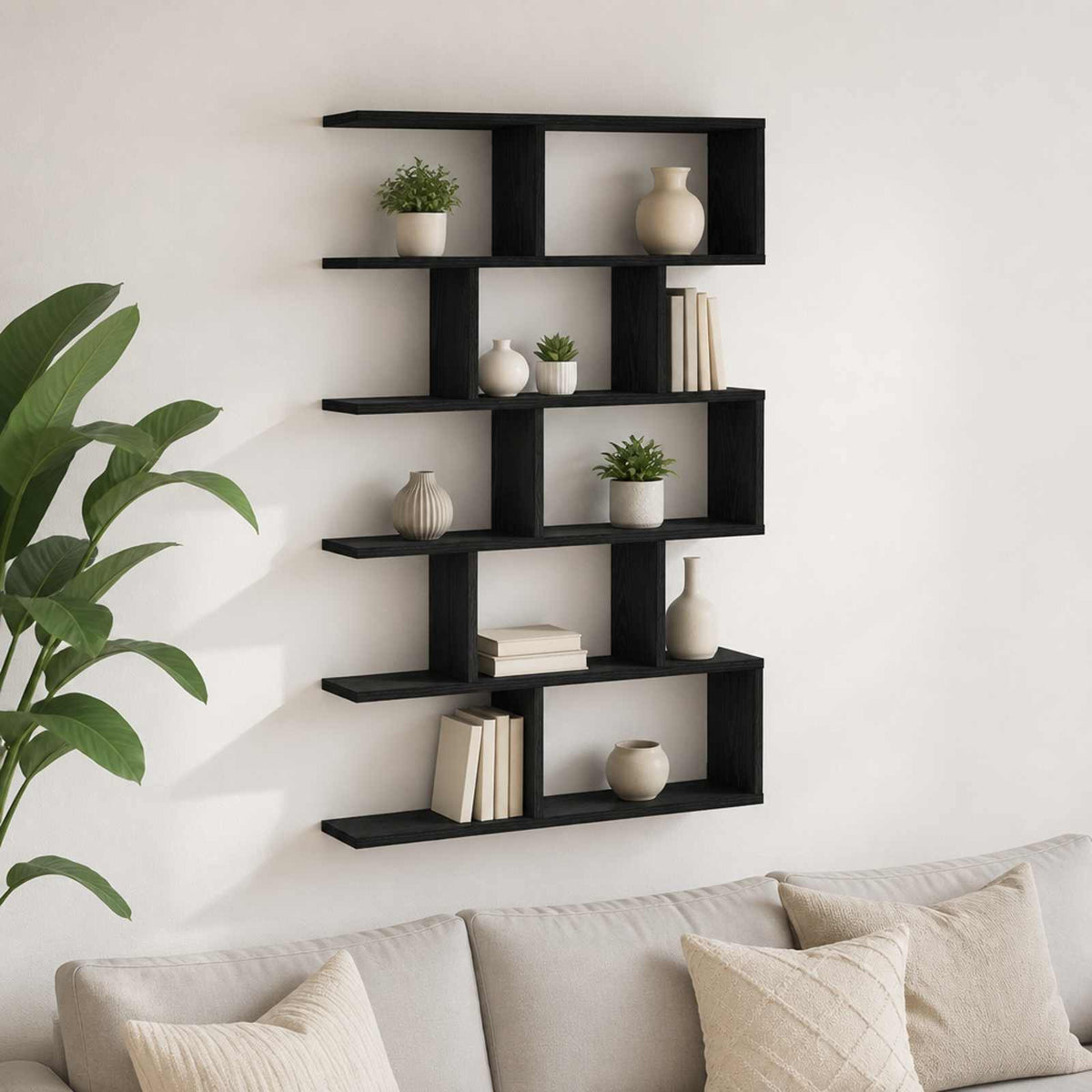 Wall Shelf 70 x 17 x 101 cm Engineered Wood Black oak