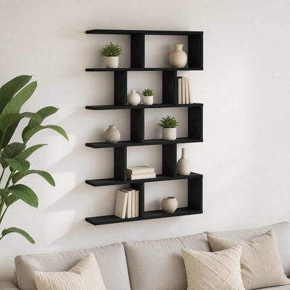 Wall Shelf 70 x 17 x 101 cm Engineered Wood Black oak