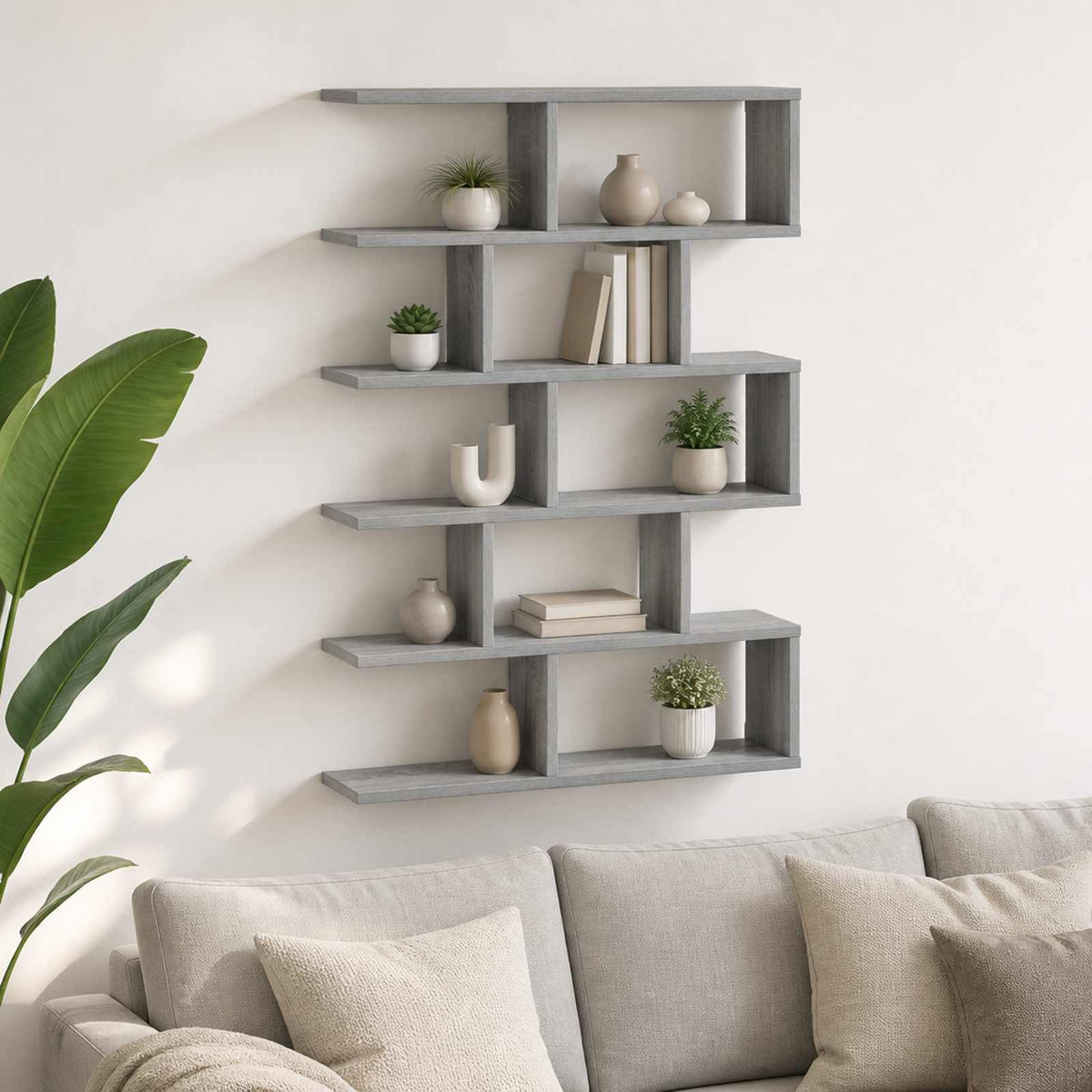 Wall Shelf 70 x 17 x 101 cm Engineered Wood Grey sonoma