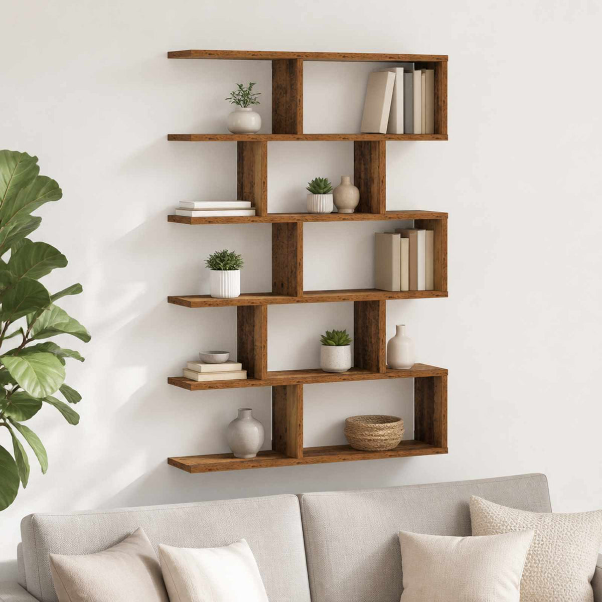 Wall Shelf 70 x 17 x 101 cm Engineered Wood Old wood