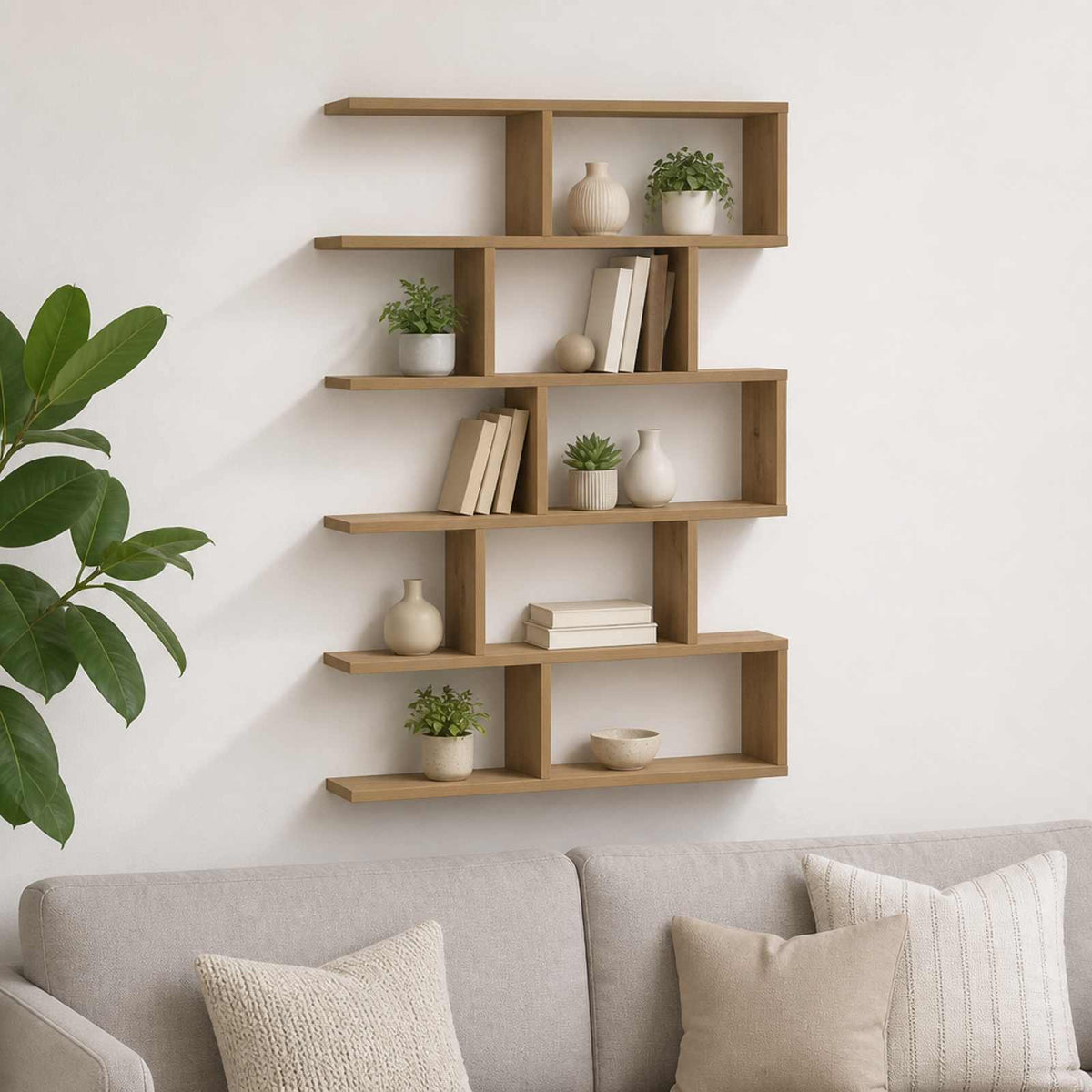 Wall Shelf 70 x 17 x 101 cm Engineered Wood Artisan oak