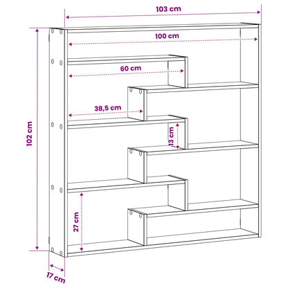 Wall Shelf 103 x 17 x 102 cm Engineered Wood Concrete grey