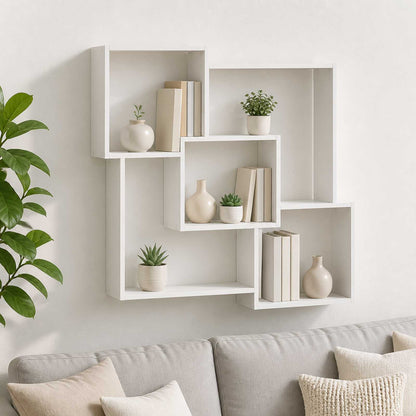 Wall Shelf 98 x 17 x 91 cm Engineered Wood White