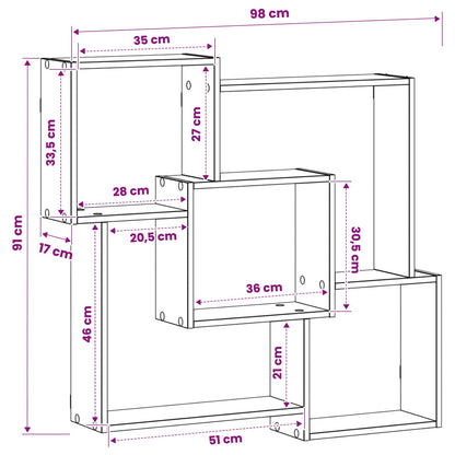 Wall Shelf 98 x 17 x 91 cm Engineered Wood White