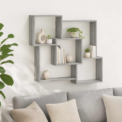 Wall Shelf 98 x 17 x 91 cm Engineered Wood Grey sonoma