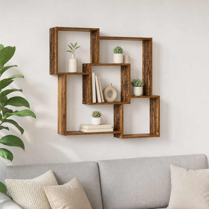 Wall Shelf 98 x 17 x 91 cm Engineered Wood Old wood
