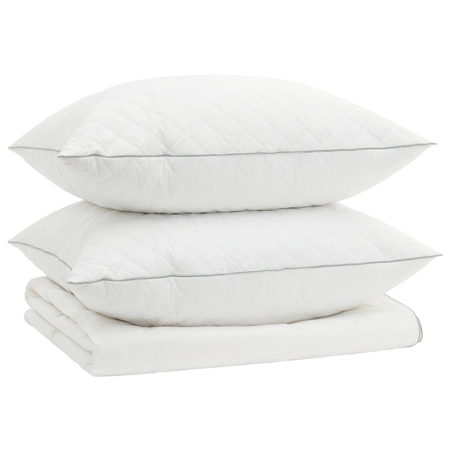 vidaXL 90% Goose Down Duvet Set FULDA 3 pcs 220 x 240 cm Summer White 2