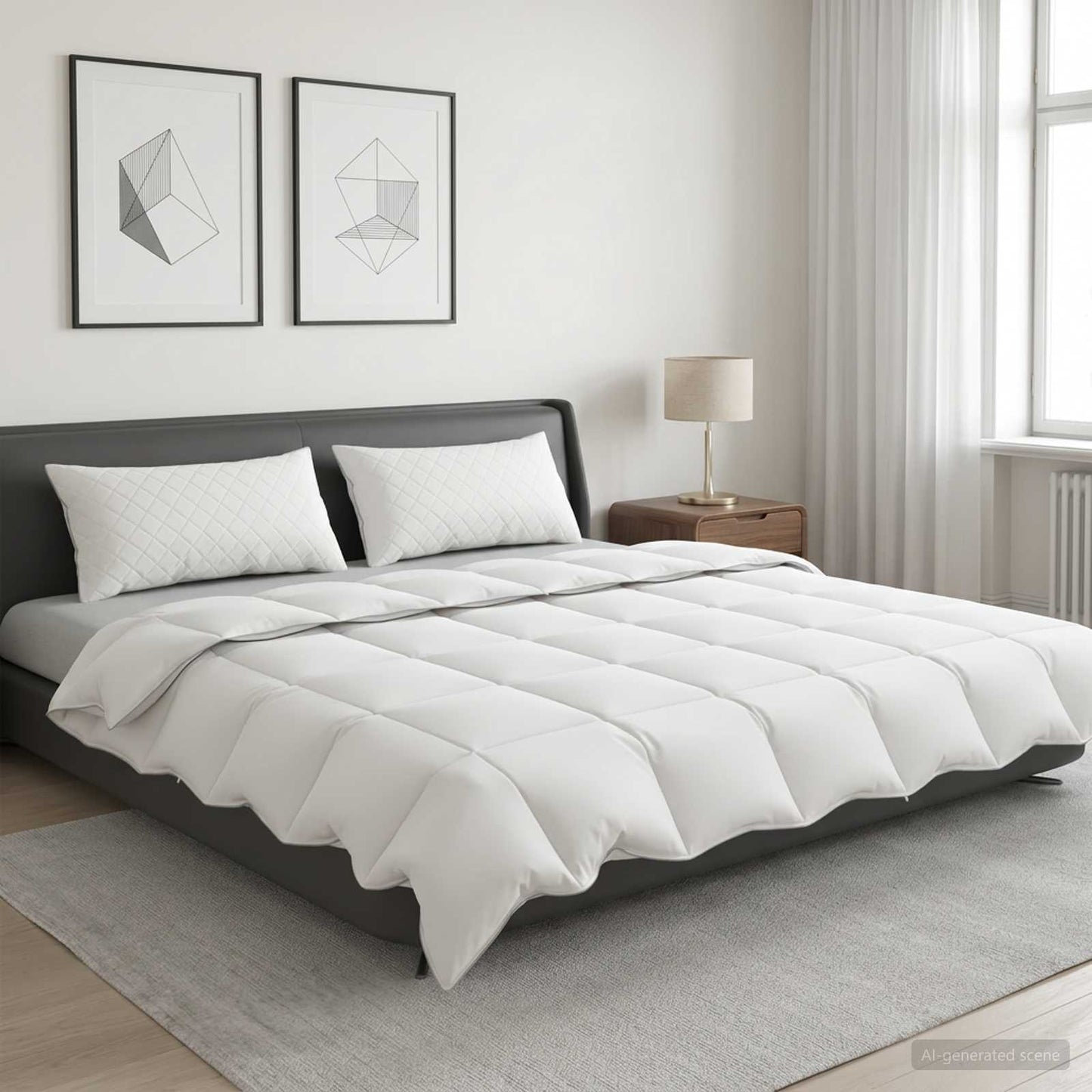 vidaXL 90% Goose Down Duvet Set FULDA 3 pcs 220 x 240 cm Summer White 1