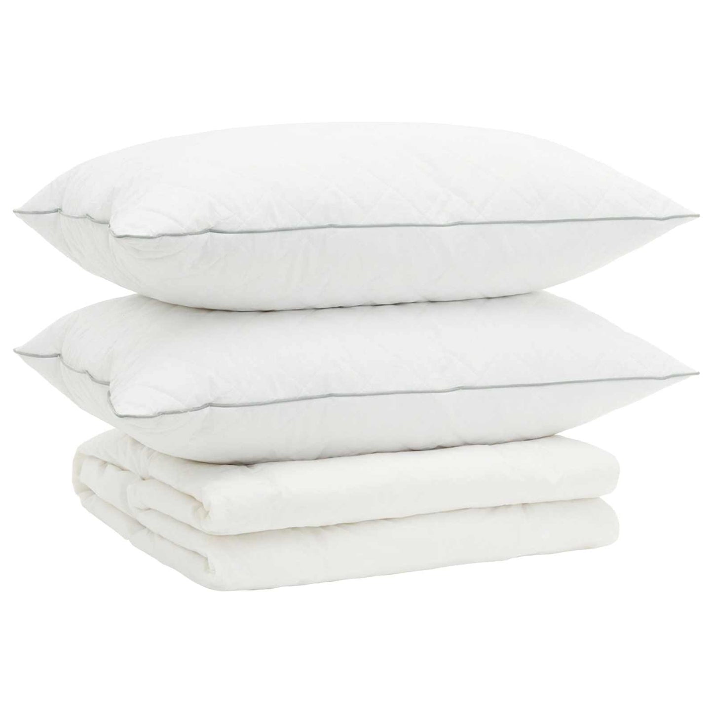 vidaXL 90% Goose Down Duvet Set FULDA 3 pcs 220 x 240 cm Summer White 2