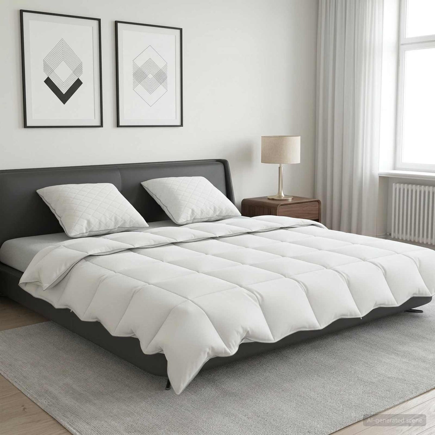 vidaXL 90% Goose Down Duvet Set FULDA 3 pcs 220 x 260 cm Summer White 1