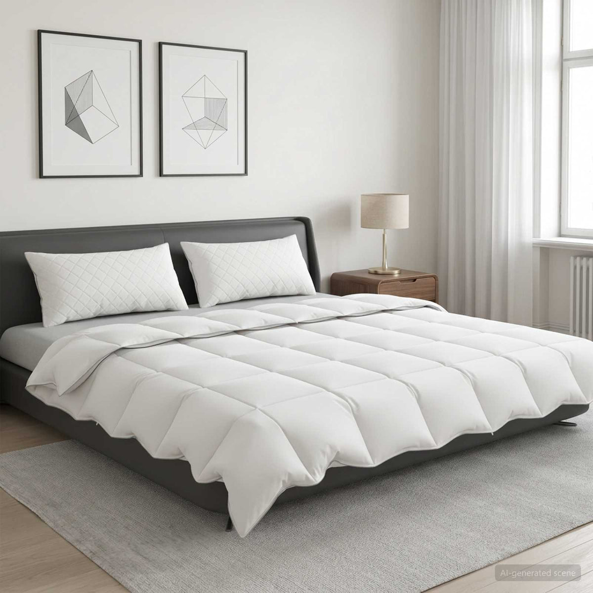 vidaXL 90% Goose Down Duvet Set FULDA 3 pcs 220 x 260 cm Summer White 1
