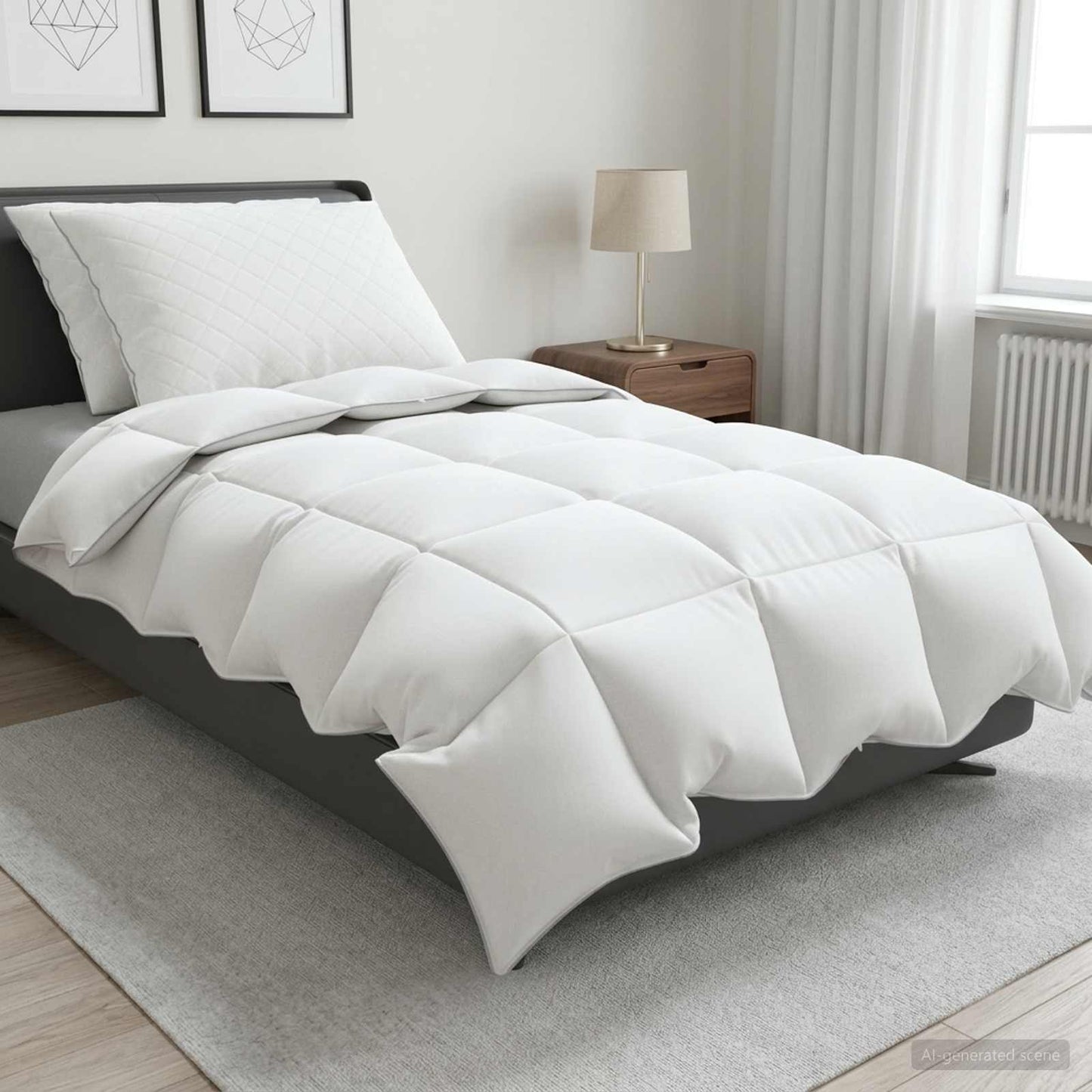 vidaXL 90% Goose Down Duvet Set FULDA 3 pcs 135 x 220 cm All Seasons 1
