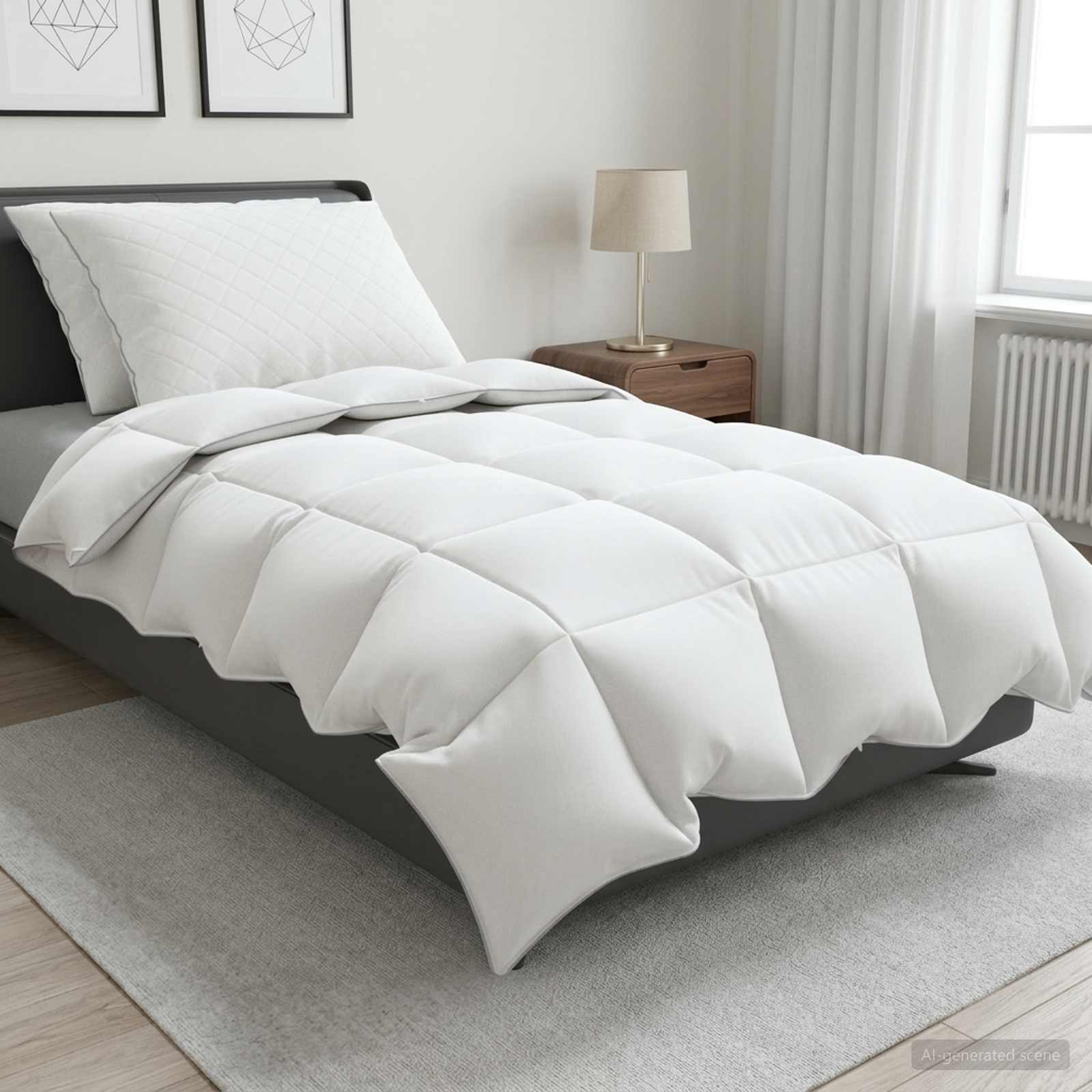 vidaXL 90% Goose Down Duvet Set FULDA 3 pcs 135 x 220 cm All Seasons 1