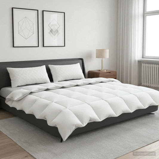 90% Goose Down Duvet Set FULDA 3 pcs 200 x 220 cm All Seasons Length 220 cm Width 200 cm 30 x 50 cm