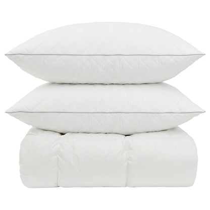 vidaXL 90% Goose Down Duvet Set FULDA 3 pcs 135 x 220 cm Winter White 6