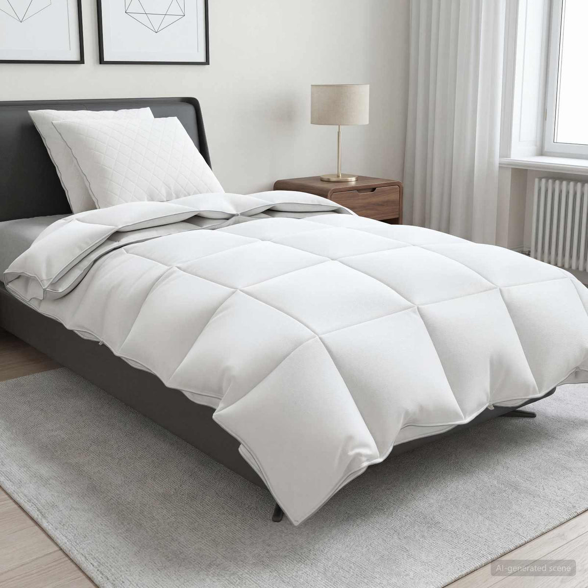 vidaXL 90% Goose Down Duvet Set FULDA 3 pcs 135 x 220 cm All Seasons 1