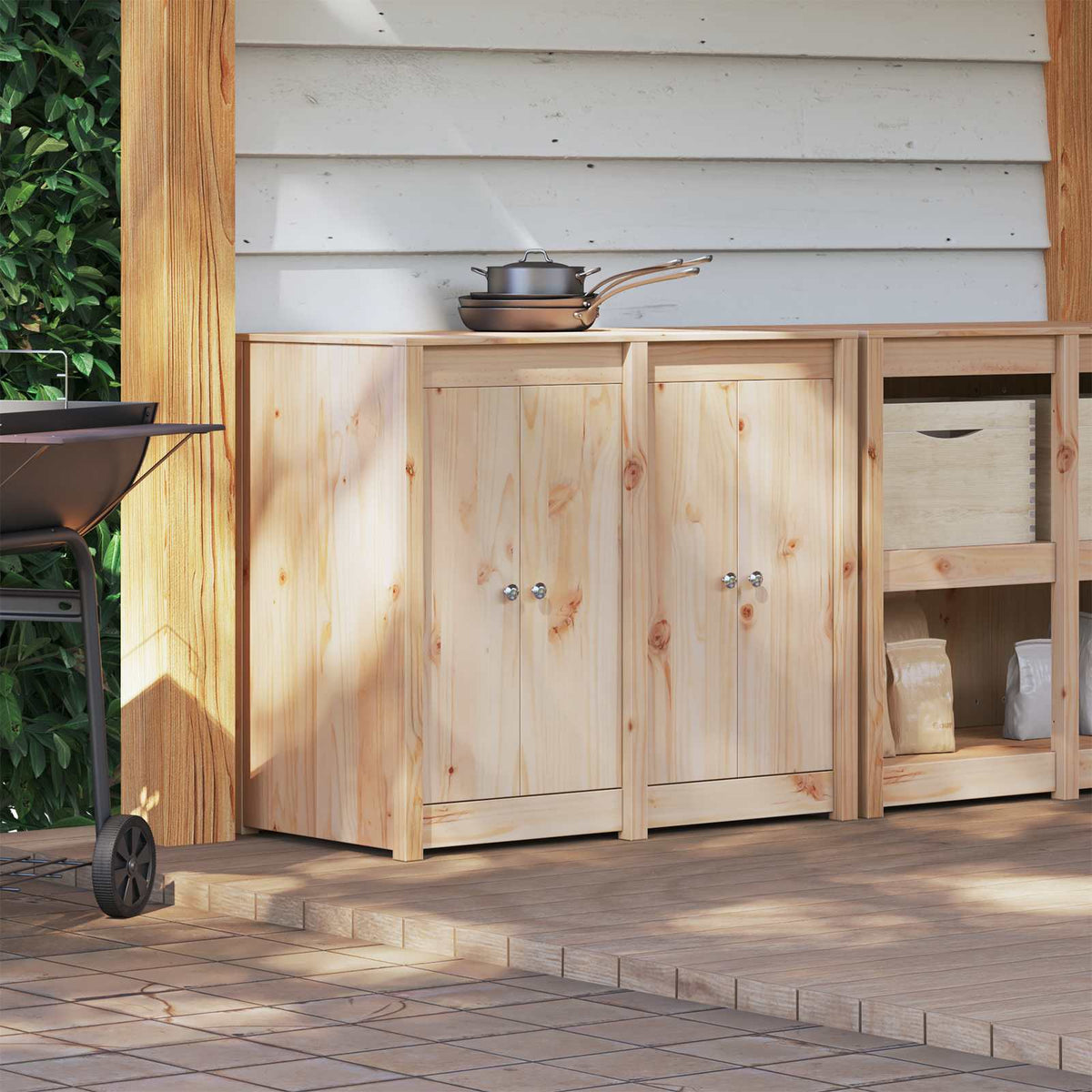 Outdoor Kitchen Cabinet MEPPEL 55 x 55 x 92 cm Natural douglas 106 cm