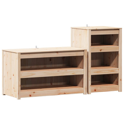 vidaXL Outdoor Kitchen Cabinet MEPPEL 2 pcs Natural Douglas 2