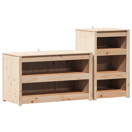 vidaXL Outdoor Kitchen Cabinet MEPPEL 2 pcs Natural Douglas 2