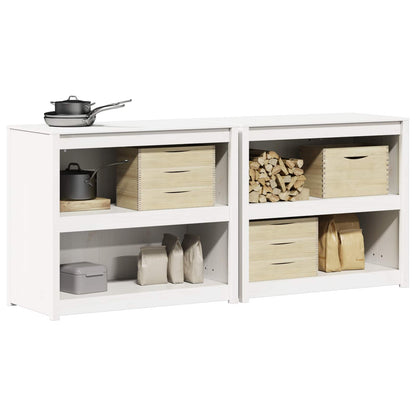 vidaXL Outdoor Kitchen Cabinet MEPPEL 2 pcs White Solid Pine Wood 3