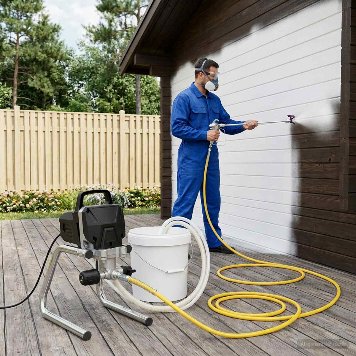 vidaXL Airless Paint Sprayer 10 m Spray Hose 220V 2L/min 227 bar Black 1