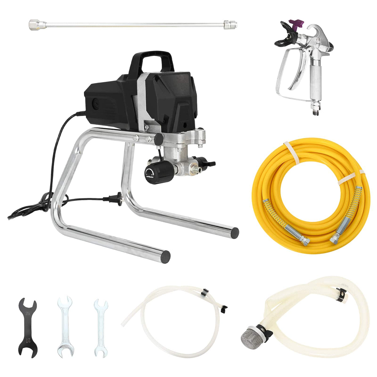 vidaXL Airless Paint Sprayer 10 m Spray Hose 220V 2L/min 227 bar Black 3