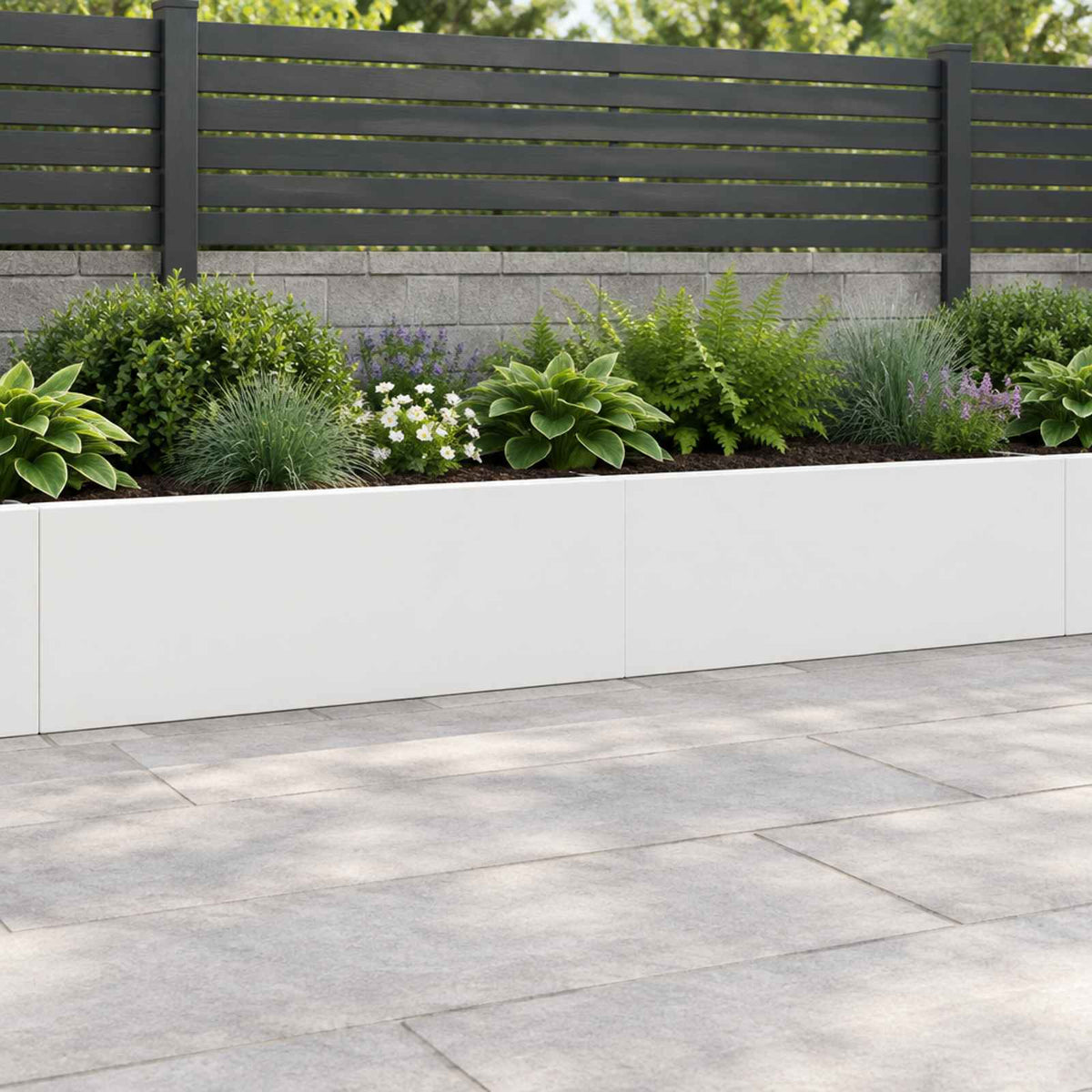 Retaining Wall 100 x 12 x 40 cm Steel 2 pcs White