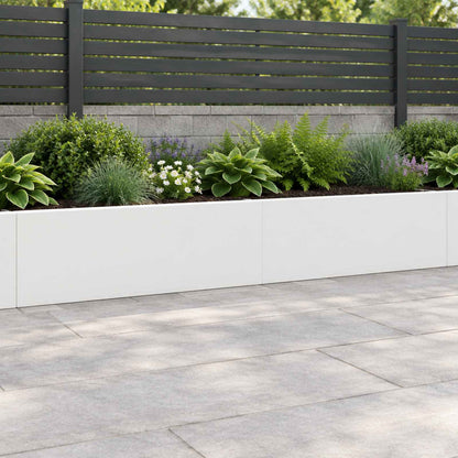 Retaining Wall 100 x 12 x 50 cm Steel 2 pcs White