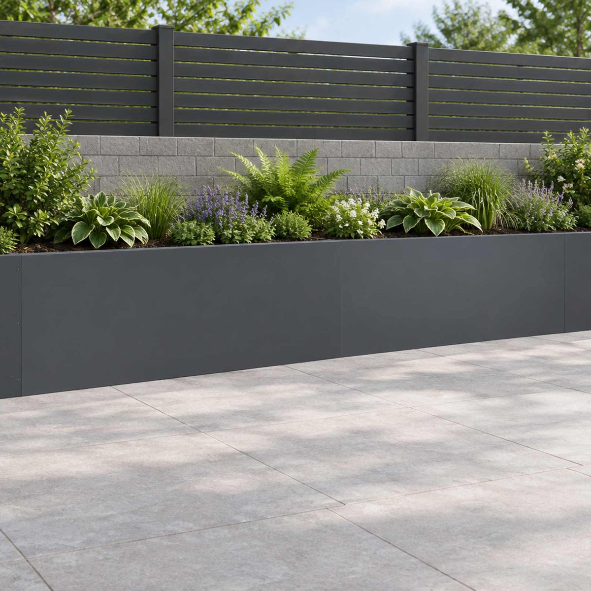 Retaining Wall 100 x 12 x 50 cm Steel 2 pcs Anthracite
