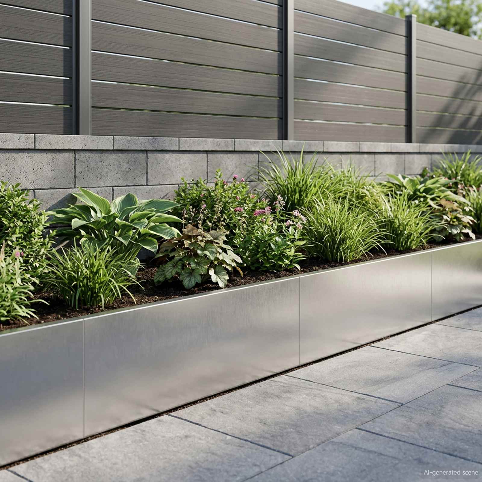 vidaXL Retaining Wall 2 pcs 100 x 12 x 40 cm Stainless Steel Silver 1